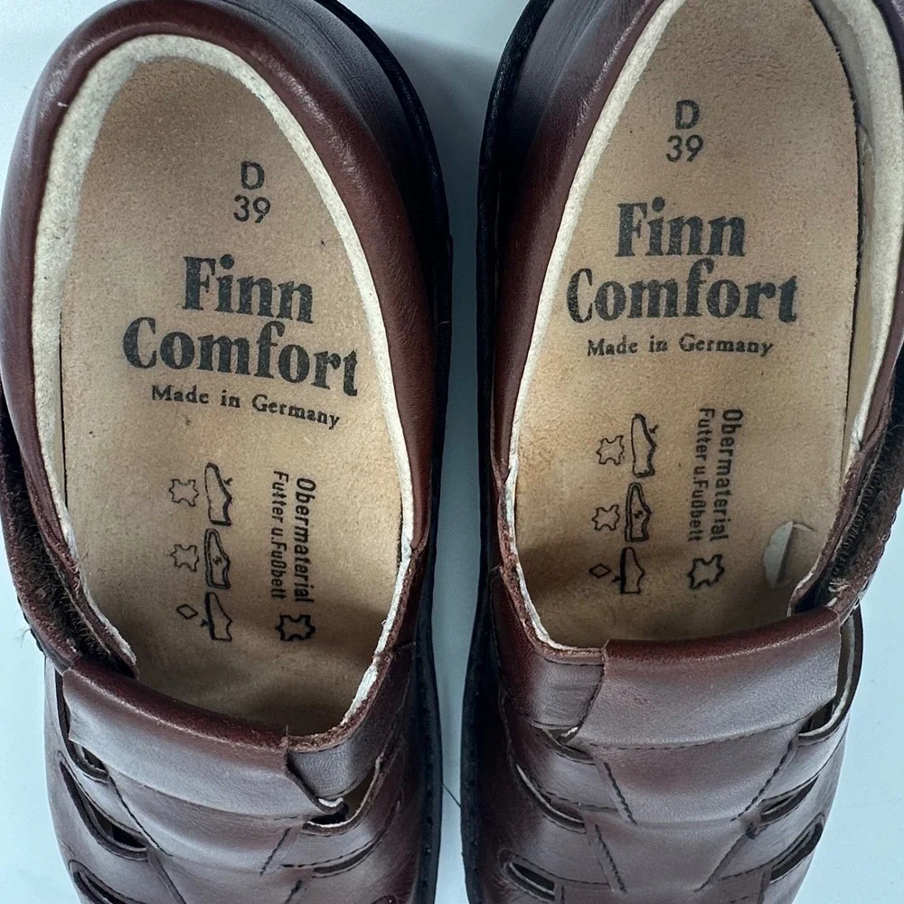 Finn Comfort Fisherman Sandals Mens 39 Brown Leather‎ German Gorpcore Granola